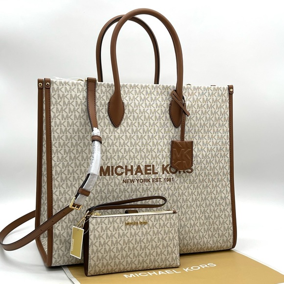 Michael Kors Large Mirella Tote Bag & Double Zip Wallet Wristlet - Picture 2 of 11